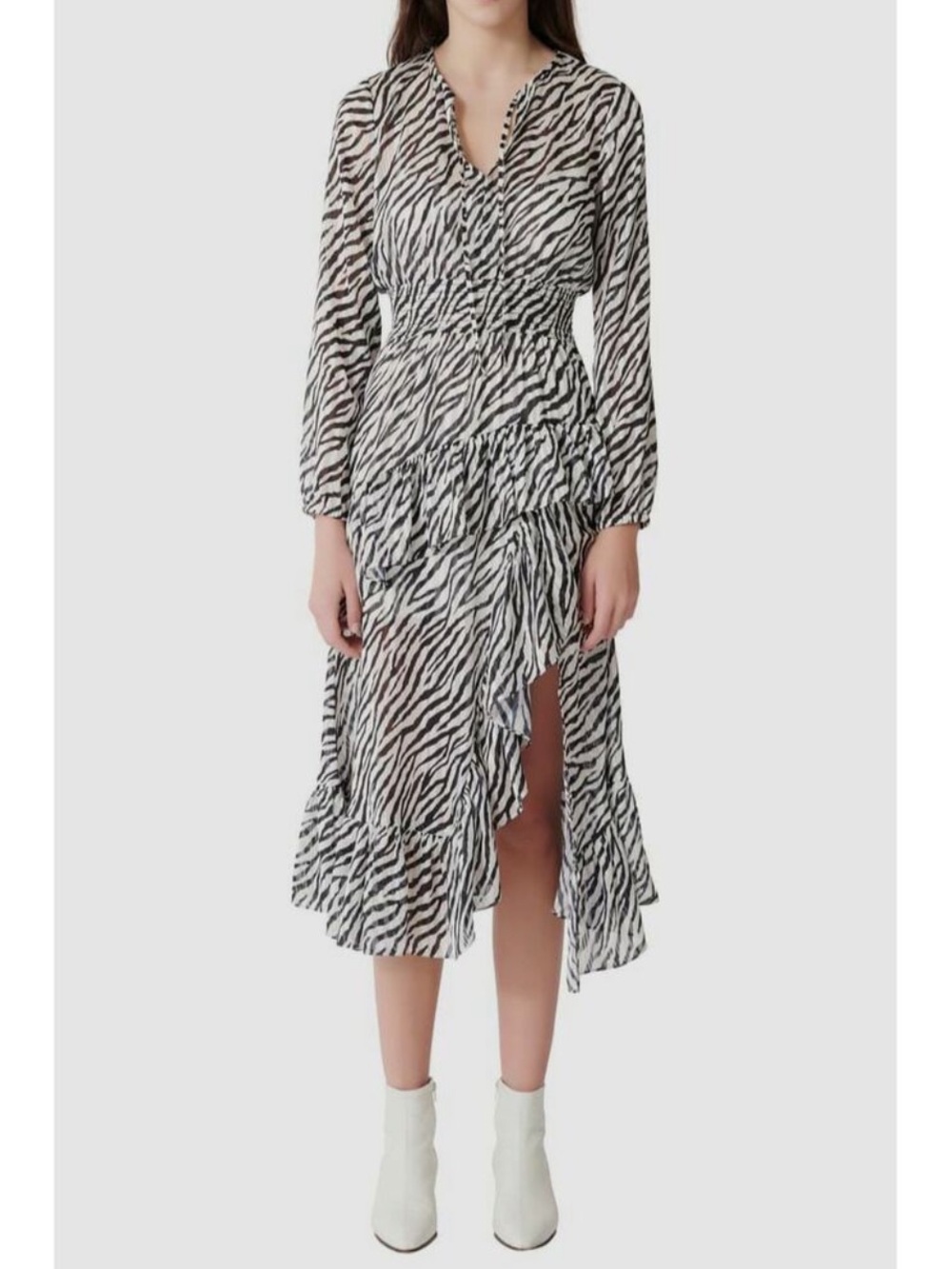 MAJE Zebra Print Long Sleeve Dress